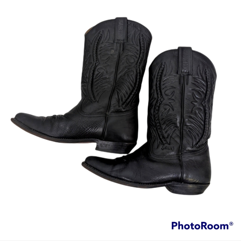 Sancho Black Ranch Western Cowboy Boots sz 39